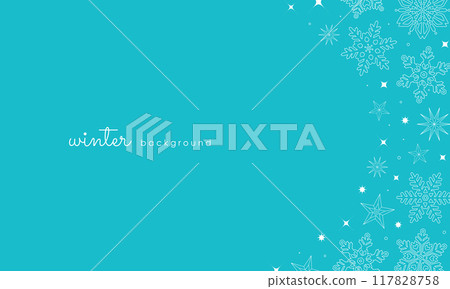 White snowflakes sparkle and shine. Stylish and cute winter background material. 117828758