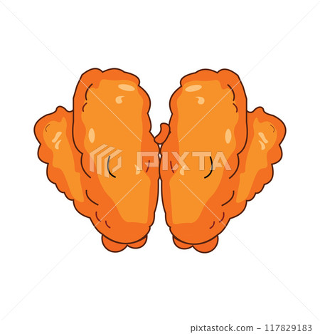 Crunchy Crispy Fried Chicken Fast Junk Food Vector Illustration 117829183