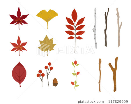 秋季植物油畫插圖集 117829909
