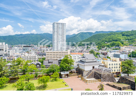 View from the castle tower of Kofu Castle, north-northeast, Inari Tower, remains of double stone walls, Koshu Yume-koji View from the castle tower of Kofu Castle, north-northeast, Inari Tower, remains of double stone walls, Koshu Yume-koji 117829973