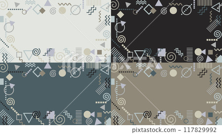 Memphis pattern horizontal background frame material set of four (modern interior color) Memphis pattern horizontal background frame material set of four (modern interior color) 117829992