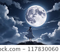 女人在山頂看月亮 117830060