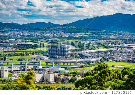 View from Otokoyama Observatory, Yawata City, Kyoto Prefecture View from Otokoyama Observatory, Yawata City, Kyoto Prefecture 117830135