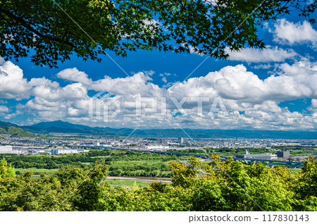View of Kyoto City from Otokoyama Observatory, Yawata City, Kyoto Prefecture View of Kyoto City from Otokoyama Observatory, Yawata City, Kyoto Prefecture 117830143