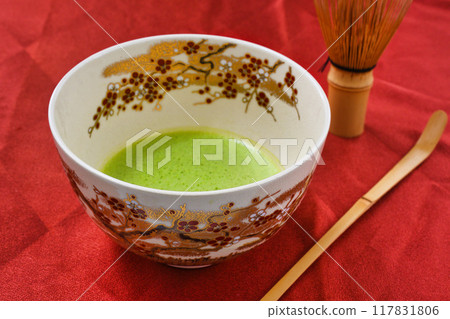 日本茶道:茶碗、茶拂、茶匙 日本茶道:茶碗、茶拂、茶匙 117831806