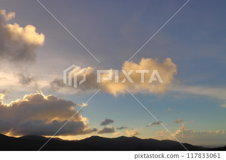 Evening sky, clouds, sunset, mountains Evening sky, clouds, sunset, mountains 117833061