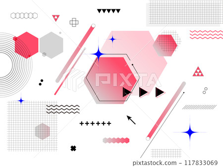 Geometry graphic pink background material 117833069