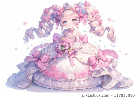 Princess with a bouquet 117833080