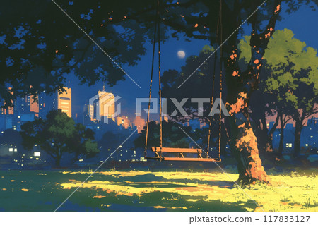 城市角落有鞦韆的公園 城市角落有鞦韆的公園 117833127