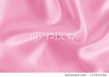 Pink fabric cloth texture for background and design art work, beautiful crumpled pattern of silk or linen. 117833188
