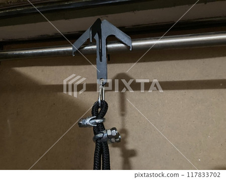 Climbing cat with rope for rocks and trees 117833702