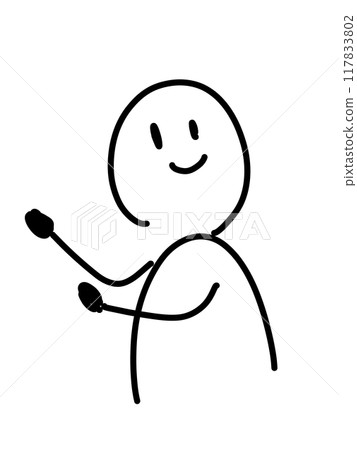 A casual illustration of a person looking sideways 117833802