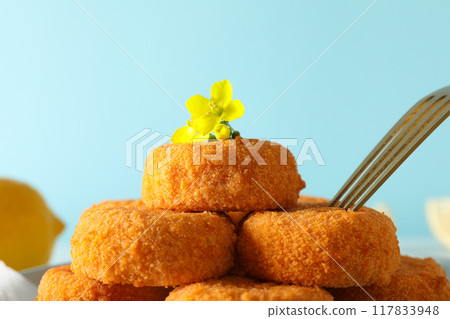 Fried mozzarella, tasty and delicious food, delicious fried food Fried mozzarella, tasty and delicious food, delicious fried food 117833948