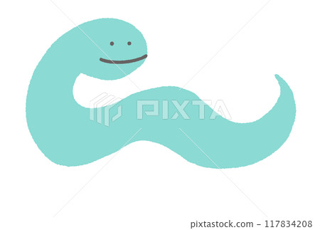 微笑的蛇插畫新年賀卡素材2025年 117834208