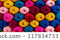 colorful background of the colorful textile 117834733