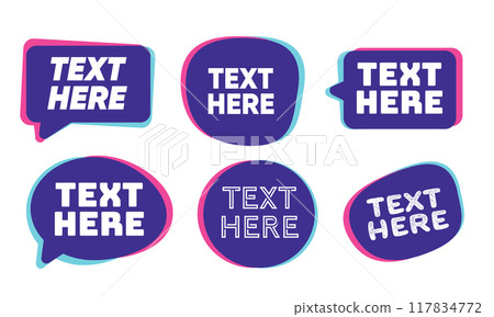 Template of bubble speech round frame container white text on dark overlapping blue and purple ultraviolet modern neon Template of bubble speech round frame container white text on dark overlapping blue and purple ultraviolet modern neon 117834772