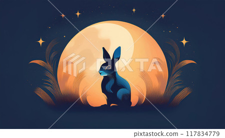 The rabbit and the moon viewing are beautiful 117834779