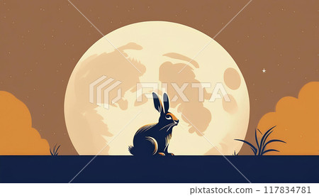 The rabbit and the moon viewing are beautiful 117834781