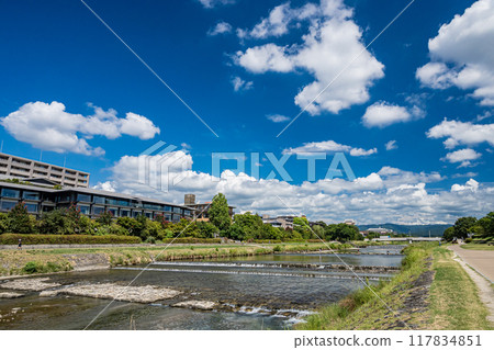 Kyoto Kamogawa River summer scenery Kyoto Kamogawa River summer scenery 117834851