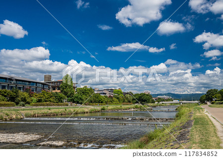 Kyoto Kamogawa River summer scenery 117834852