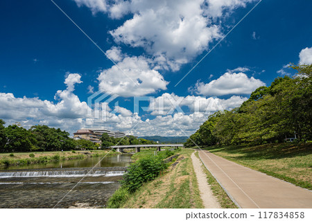 Kyoto Kamogawa River summer scenery Kyoto Kamogawa River summer scenery 117834858