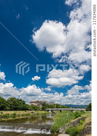 Kyoto Kamogawa River summer scenery Kyoto Kamogawa River summer scenery 117834866