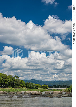 Kyoto Kamogawa River summer scenery Kyoto Kamogawa River summer scenery 117834873