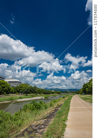 Kyoto Kamogawa River summer scenery Kyoto Kamogawa River summer scenery 117834880