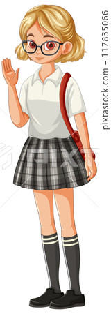 Student Waving Hello Student Waving Hello 117835066