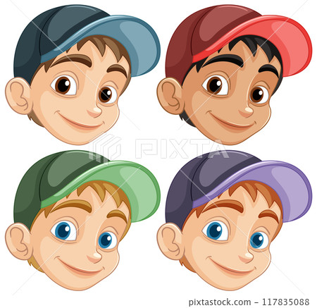 Diverse Boys in Colorful Caps 117835088