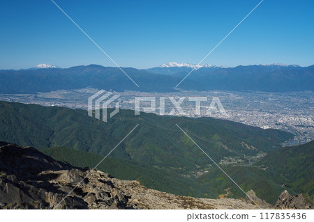View of Mount Norikura and Mount Ontake from Ogahana in Utsukushigahara 117835436