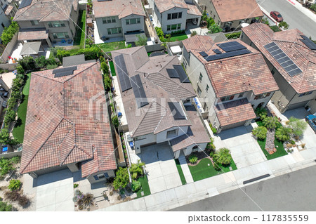 Aerial view of big houses community in Escondido, California Aerial view of big houses community in Escondido, California 117835559