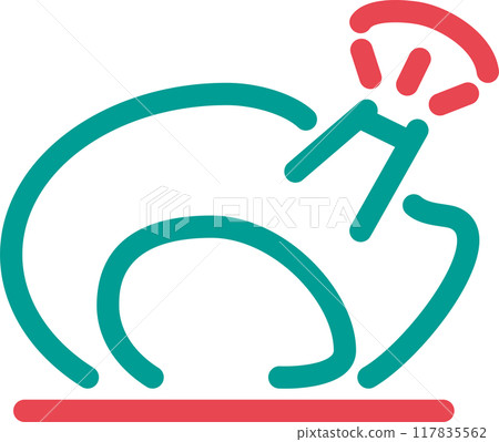 Christmas chicken icon pictogram decoration simple cute line drawing illustration 117835562