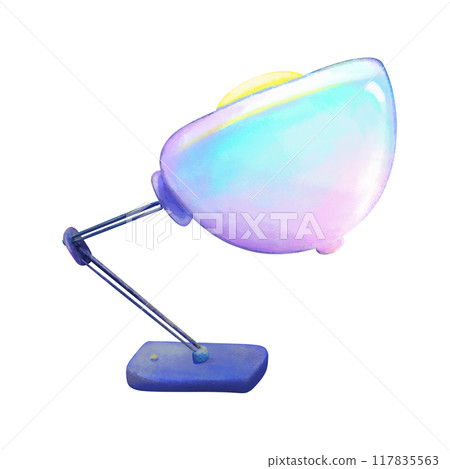 Desktop lamp in soft color illustration - up position 117835563