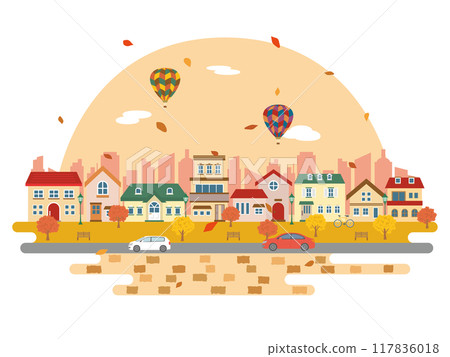 秋天的樹葉 秋天的城市景觀 117836018