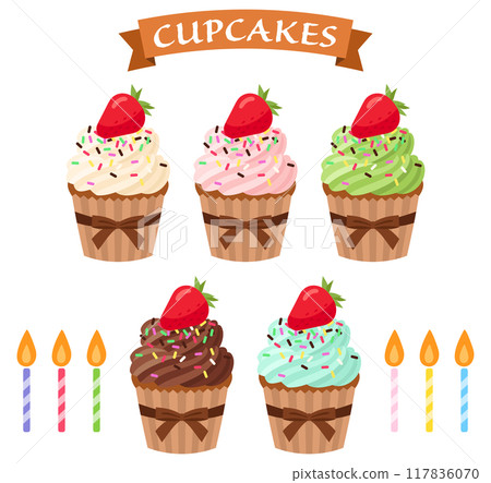 草莓蛋糕插圖集 117836070