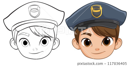 Cute Police Character Illustration Cute Police Character Illustration 117836405