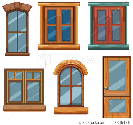 Various Wooden Windows and Door 117836456