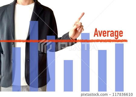 A businessman introducing the average 117836610