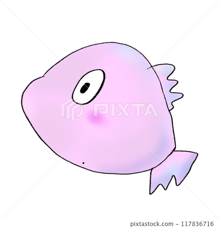 Cute pink fish cartoon illustration for kid Cute pink fish cartoon illustration for kid 117836716