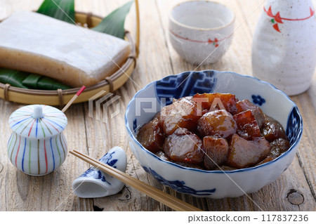 Spicy konnyaku (boiled konnyaku) 117837236