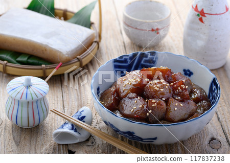 Spicy konnyaku (boiled konnyaku) 117837238