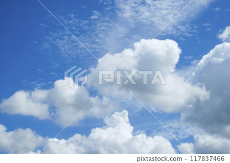 Photo of summer blue sky and clouds Summer clouds Photo of summer blue sky and clouds Summer clouds 117837466