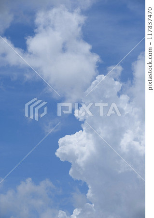 夏天的藍天與雲朵的照片 夏天的雲彩 夏天的藍天與雲朵的照片 夏天的雲彩 117837470