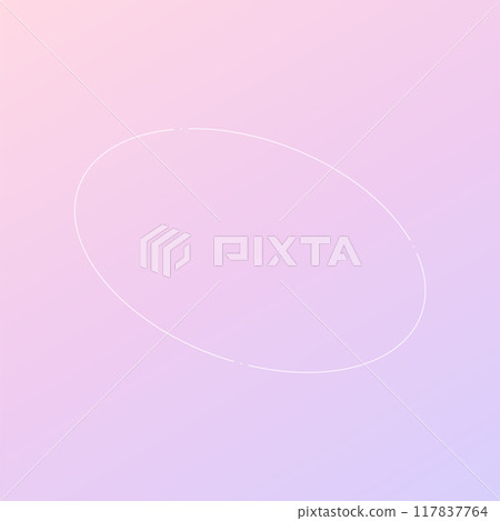 簡單可愛的柔和色彩漸層背景上的細線橢圓形框架 117837764