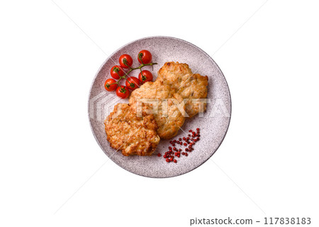 Delicious fried pork or chicken chops breaded with salt and spices Delicious fried pork or chicken chops breaded with salt and spices 117838183