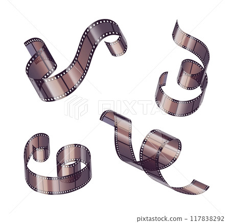 Film strip roll. 3d cinema reel tape frame vector Film strip roll. 3d cinema reel tape frame vector 117838292