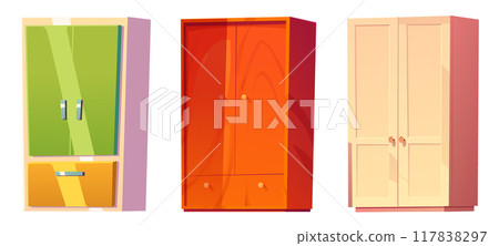 Wooden wardrobes set 117838297