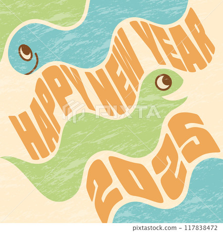 Snake Neku New Year's card 2025 Year of the Snake Retro blurred texture Square Snake Neku New Year's card 2025 Year of the Snake Retro blurred texture Square 117838472