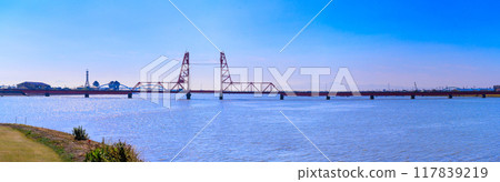 A lift bridge bathed in the morning sun - Chikugo River Lift Bridge, Morotomi, Saga City "The border between Saga and Fukuoka prefectures" A lift bridge bathed in the morning sun - Chikugo River Lift Bridge, Morotomi, Saga City "The border between Saga and Fukuoka prefectures" 117839219